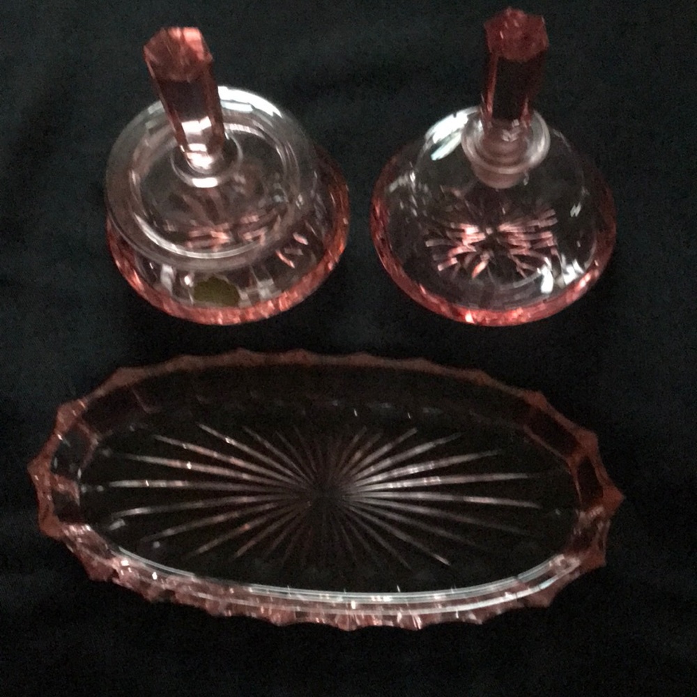 PINK ECHT KRISTALL Vanity Set / Decor from Germany (for the perfect Princess)